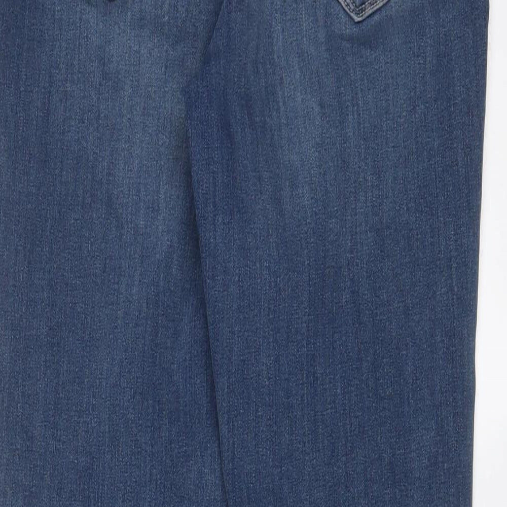 Marks and Spencer Womens Blue Cotton Skinny Jeans Size 20 L28 in Regular Zip