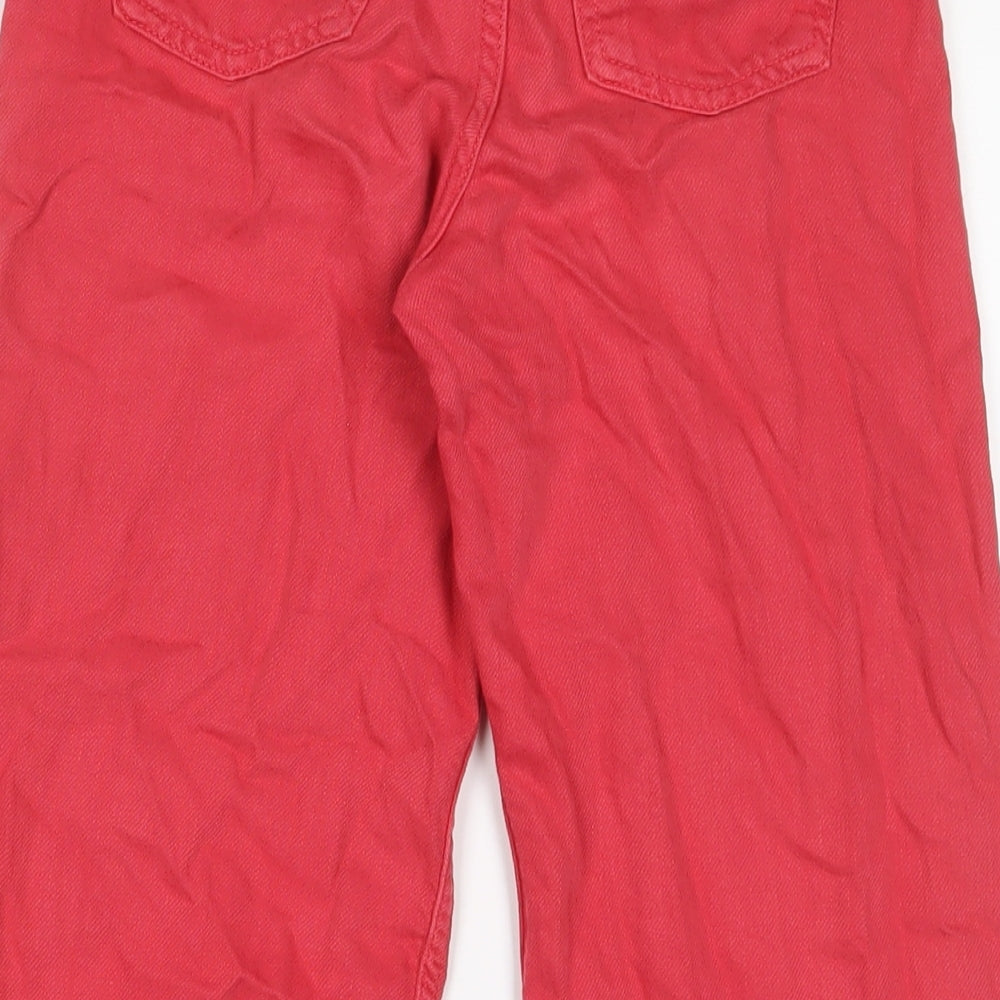 Zara Girls Pink Cotton Wide-Leg Jeans Size 10 Years L20 in Regular Zip - Adjustable waist