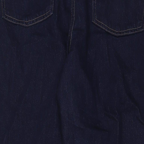 Marks and Spencer Womens Blue Cotton Wide-Leg Jeans Size 20 L27 in Regular Zip