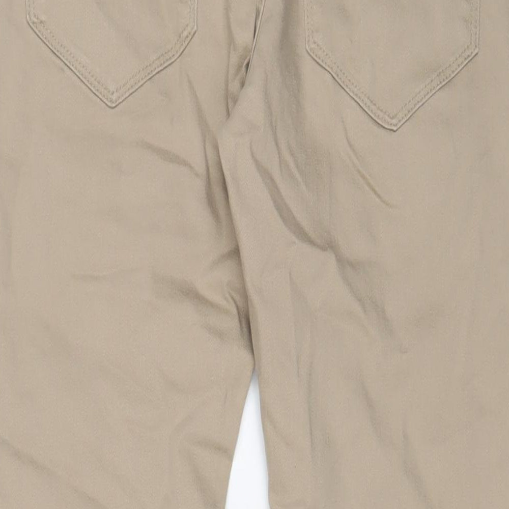 Marks and Spencer Mens Beige Cotton Straight Jeans Size 30 in L29 in Regular Zip - Short Leg