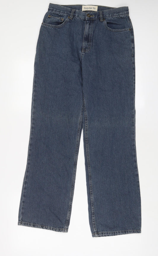 Cherokee Mens Blue Cotton Straight Jeans Size 30 in L32 in Regular Zip