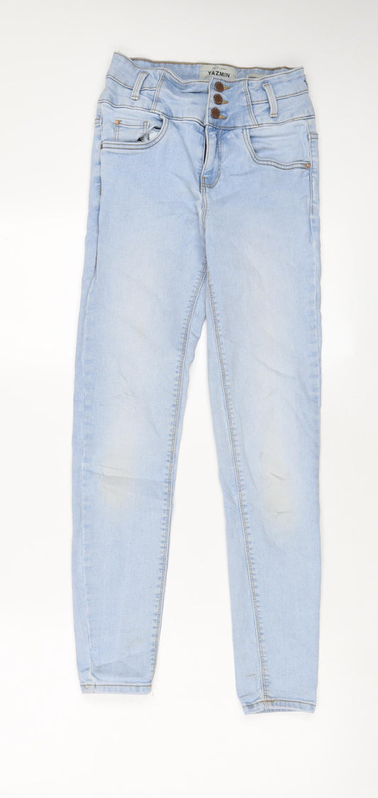 New Look Womens Blue Cotton Skinny Jeans Size 6 L27 in Regular Zip