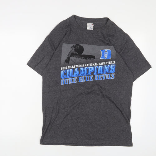 Duke Blue Devils Mens Grey Cotton T-Shirt Size M Crew Neck