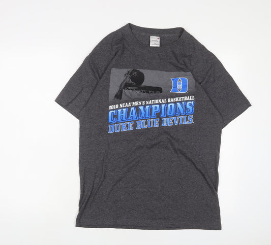 Duke Blue Devils Mens Grey Cotton T-Shirt Size M Crew Neck