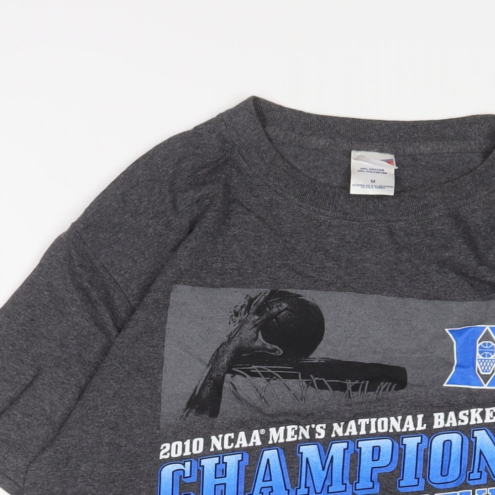 Duke Blue Devils Mens Grey Cotton T-Shirt Size M Crew Neck