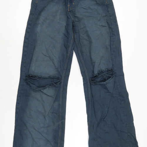 Beyond Mens Blue Cotton Flared Jeans Size 30 in L31 in Regular Zip