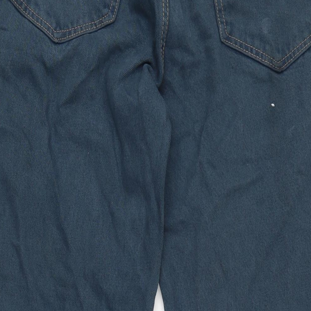 Beyond Mens Blue Cotton Flared Jeans Size 30 in L31 in Regular Zip