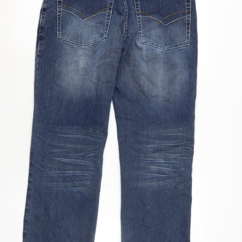 Smith & Jones Mens Blue Cotton Bootcut Jeans Size 30 in L28 in Extra-Slim Button