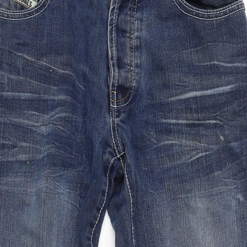 Smith & Jones Mens Blue Cotton Bootcut Jeans Size 30 in L28 in Extra-Slim Button