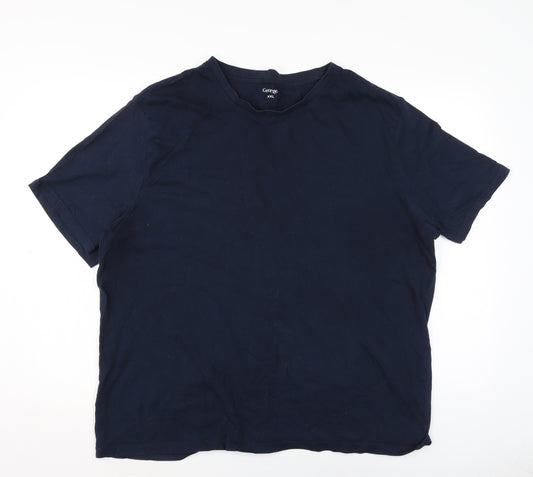 George Mens Blue Cotton T-Shirt Size 2XL Crew Neck