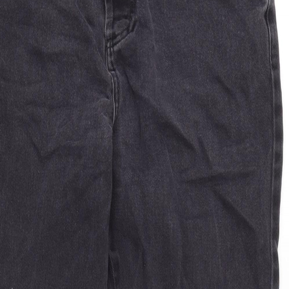 NEXT Womens Grey Cotton Blend Straight Jeans Size 12 L30 in Extra-Slim Button