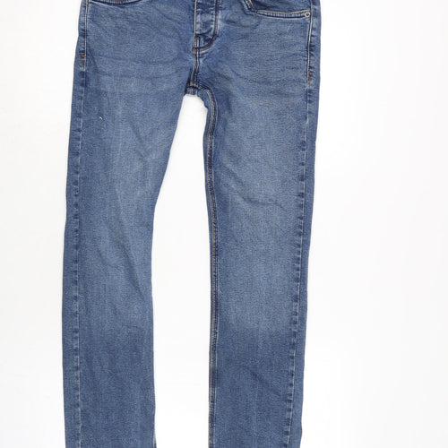 French Connection Mens Blue Cotton Blend Skinny Jeans Size 30 in L32 in Extra-Slim Zip