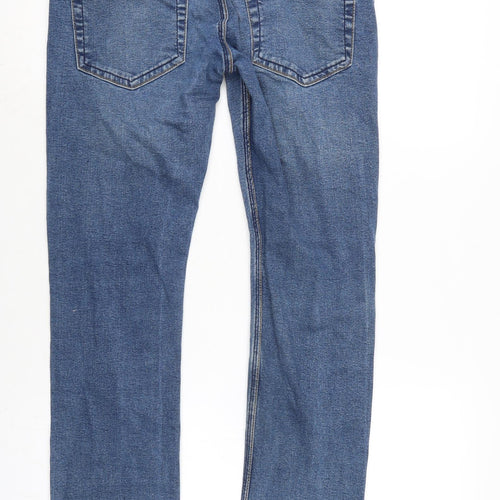 French Connection Mens Blue Cotton Blend Skinny Jeans Size 30 in L32 in Extra-Slim Zip