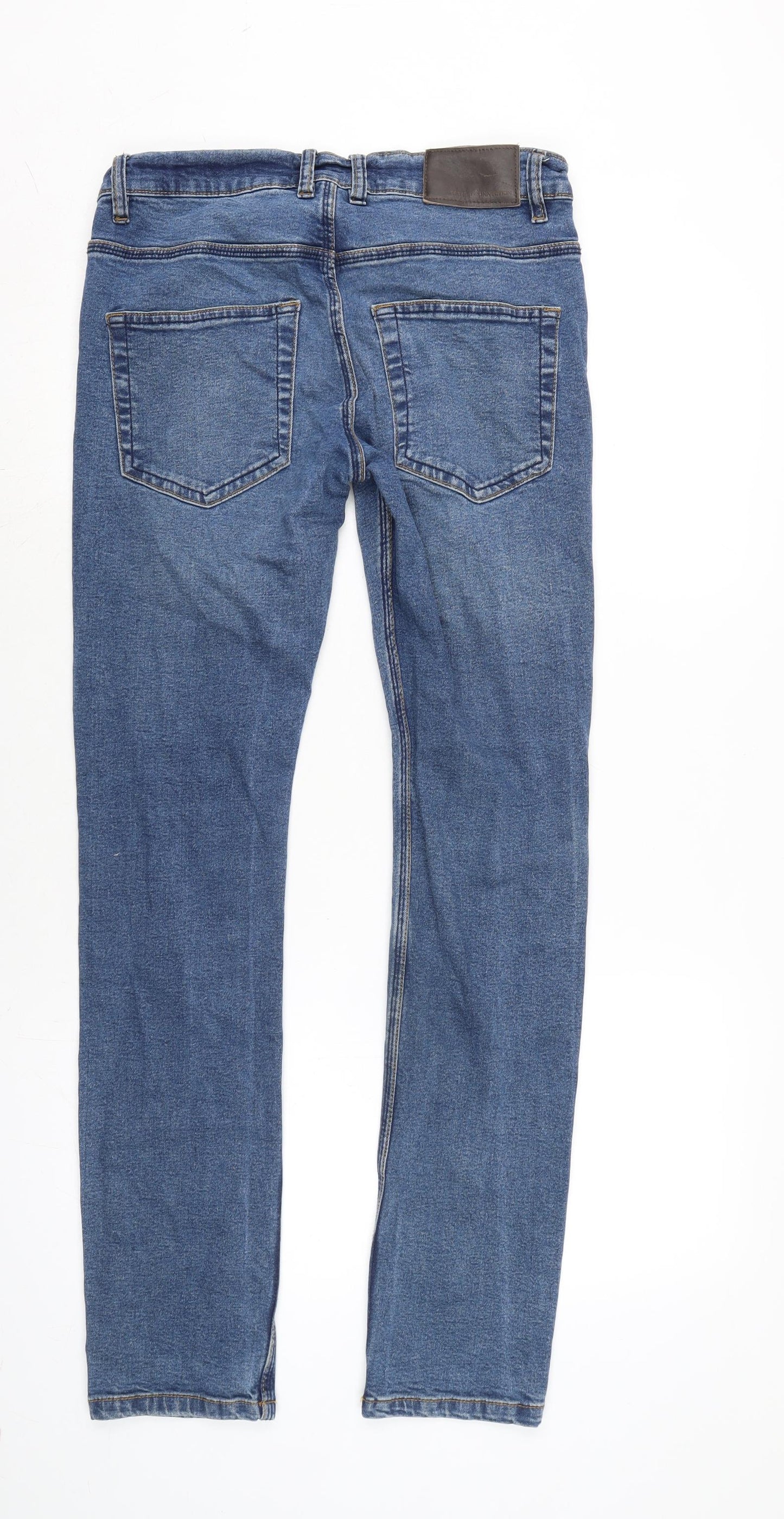 French Connection Mens Blue Cotton Blend Skinny Jeans Size 30 in L32 in Extra-Slim Zip