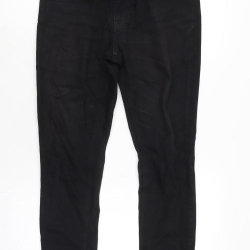 NEXT Mens Black Cotton Blend Skinny Jeans Size 30 in L26 in Regular Zip