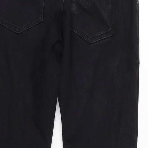 NEXT Mens Black Cotton Blend Skinny Jeans Size 30 in L26 in Regular Zip