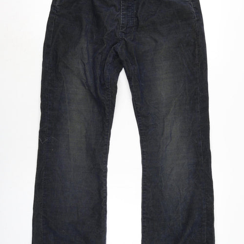 Mish Mash Mens Blue Cotton Bootcut Jeans Size 30 in L28 in Regular Zip - Raw Hem