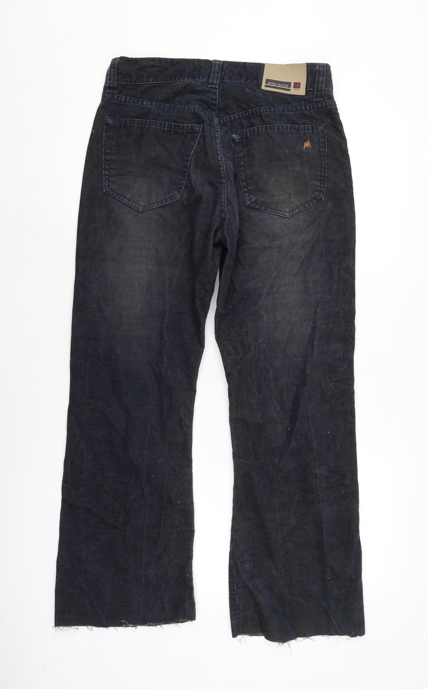 Mish Mash Mens Blue Cotton Bootcut Jeans Size 30 in L28 in Regular Zip - Raw Hem