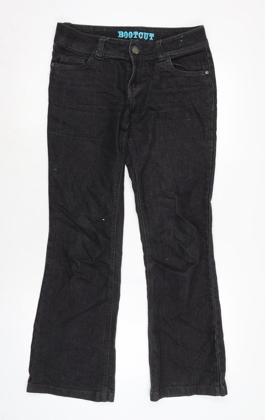 Denim & Co. Womens Grey Cotton Blend Bootcut Jeans Size 10 L30 in Regular Zip