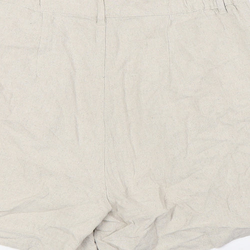 ASOS Womens Beige Viscose Basic Shorts Size 8 L4 in Regular Zip