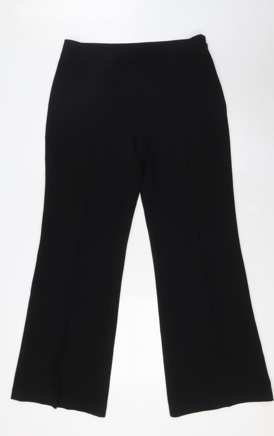 Klass Womens Black Polyester Trousers Size 12 L31 in Regular Zip