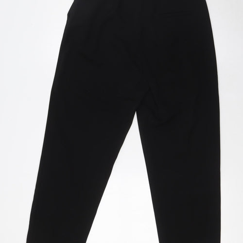 H&M Womens Black Polyester Trousers Size 10 L27 in Regular Zip