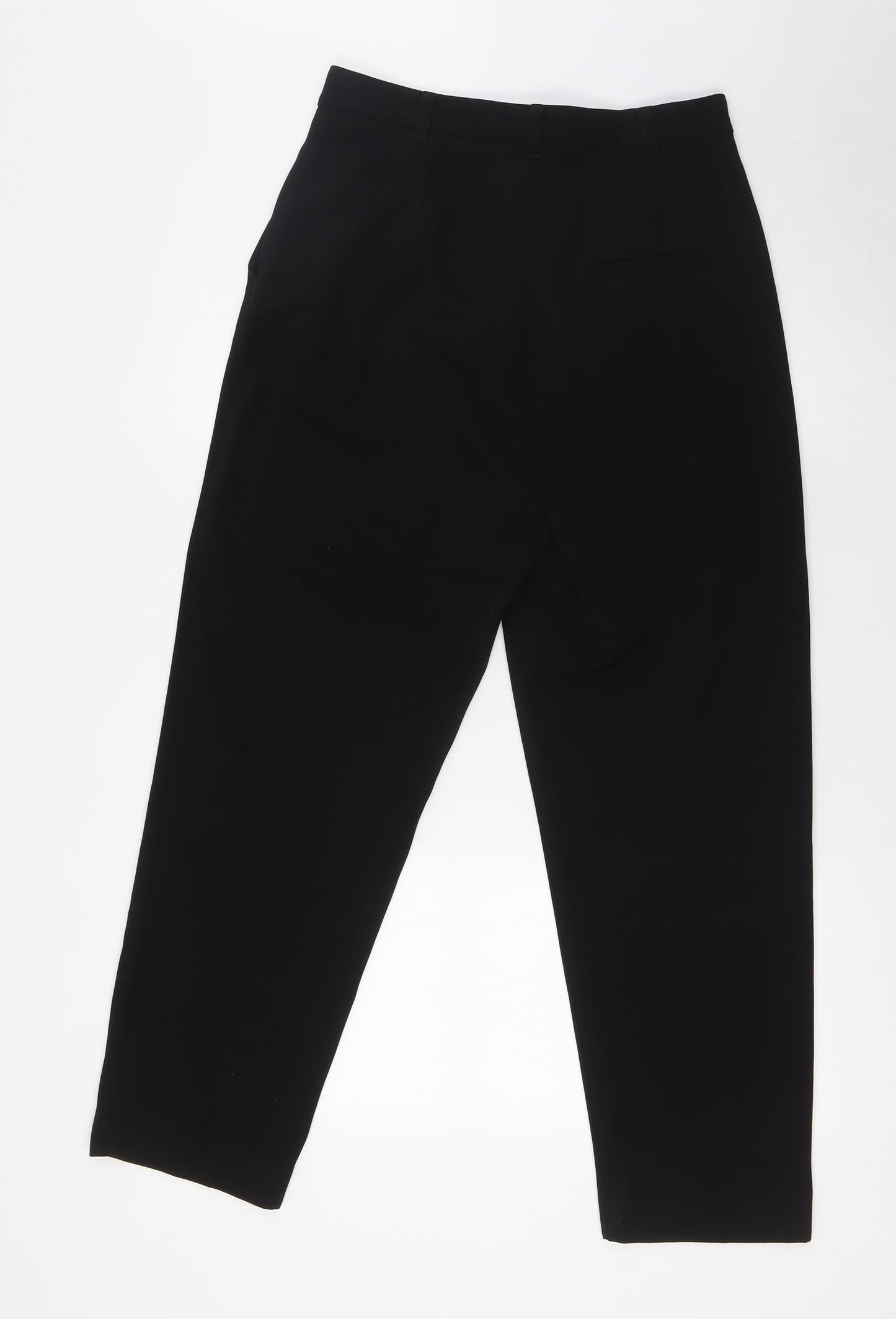 H&M Womens Black Polyester Trousers Size 10 L27 in Regular Zip