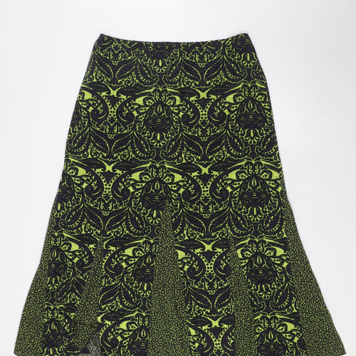 Per Una Womens Green Polyester A-Line Skirt Size 14