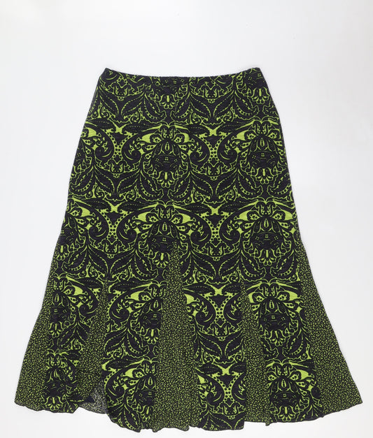 Per Una Womens Green Polyester A-Line Skirt Size 14