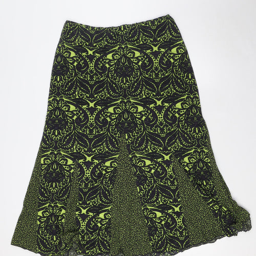 Per Una Womens Green Polyester A-Line Skirt Size 14