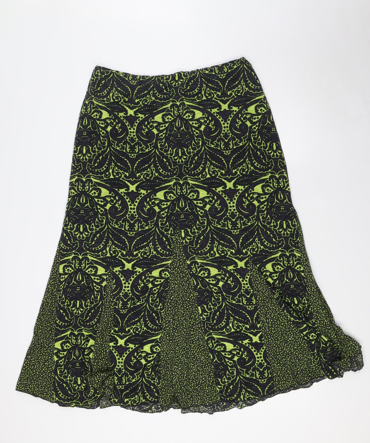 Per Una Womens Green Polyester A-Line Skirt Size 14