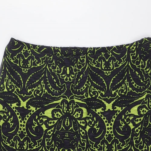 Per Una Womens Green Polyester A-Line Skirt Size 14