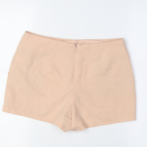 ASOS Womens Pink Polyester Basic Shorts Size 8 Regular Zip