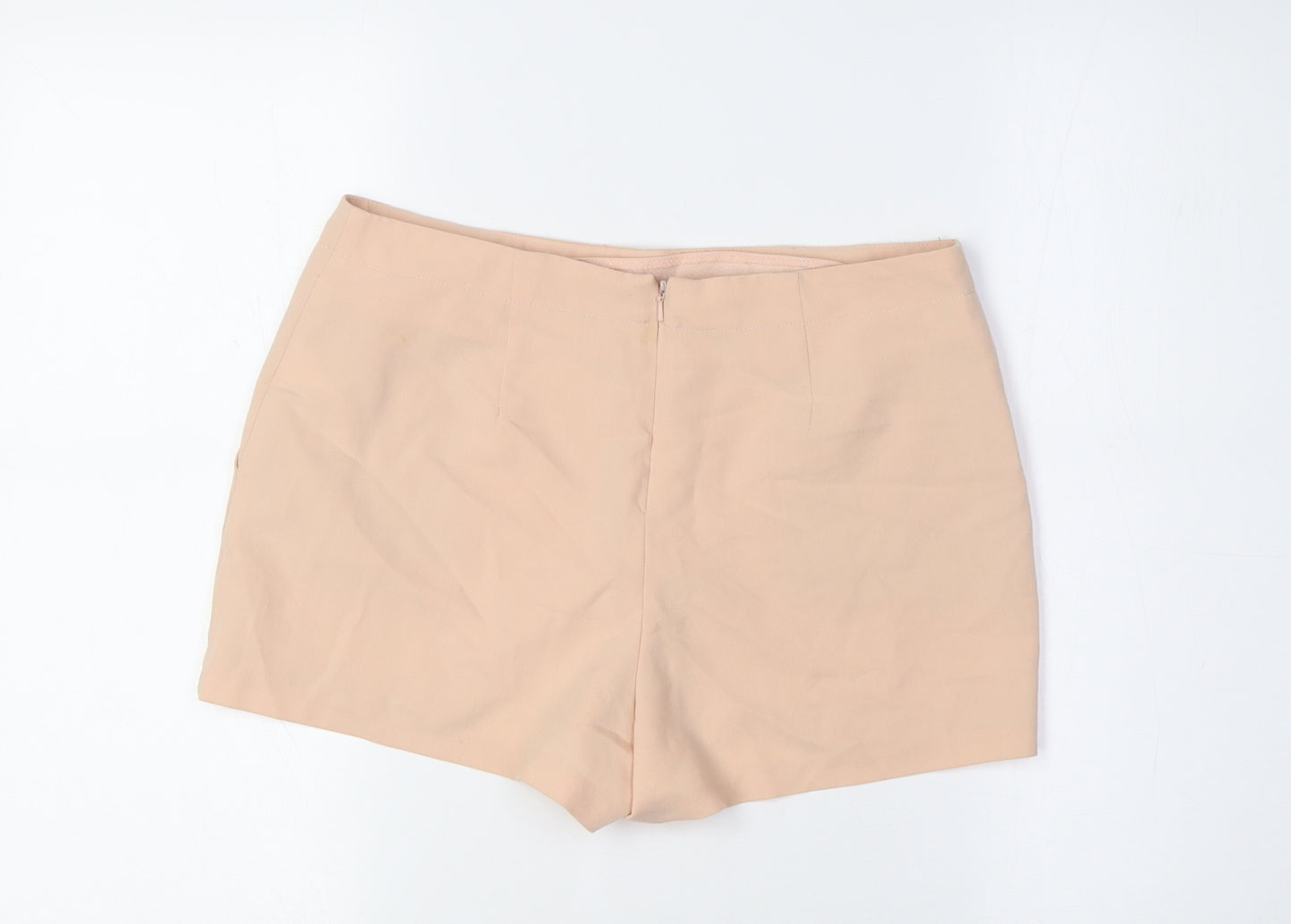 ASOS Womens Pink Polyester Basic Shorts Size 8 Regular Zip