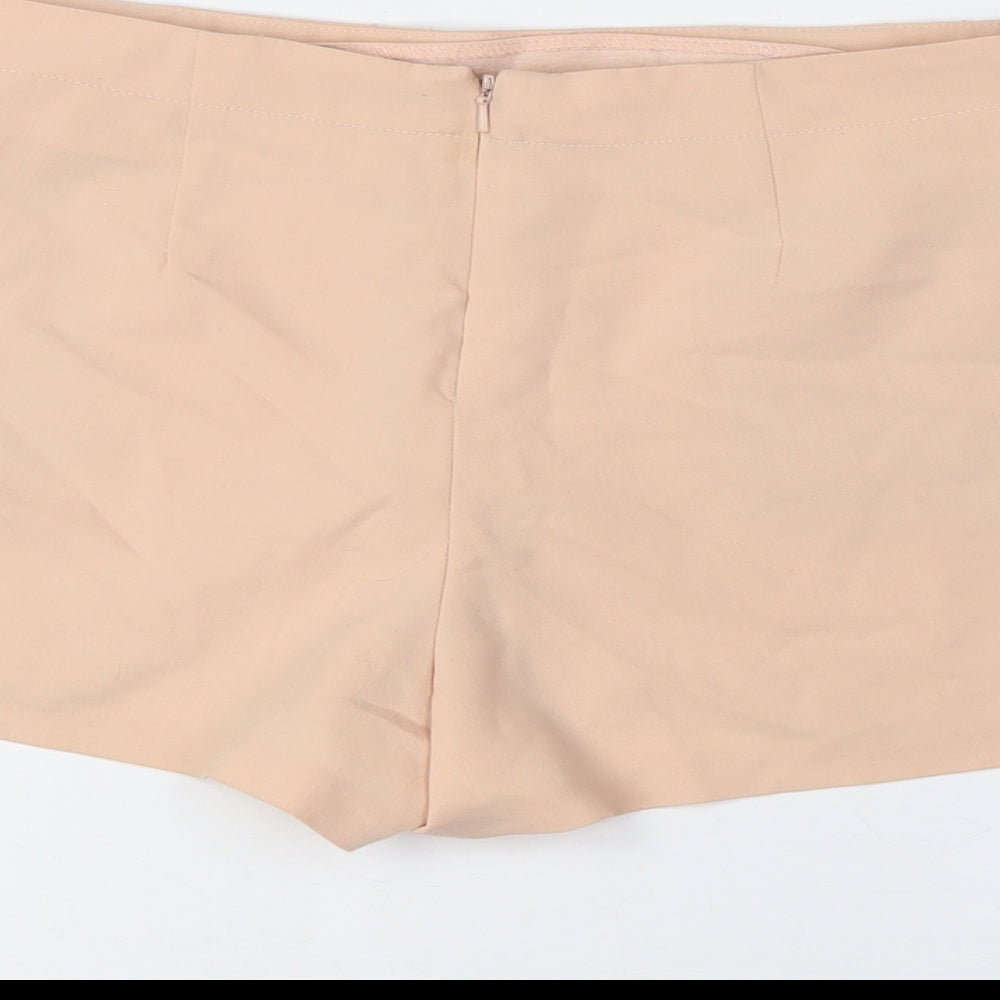 ASOS Womens Pink Polyester Basic Shorts Size 8 Regular Zip