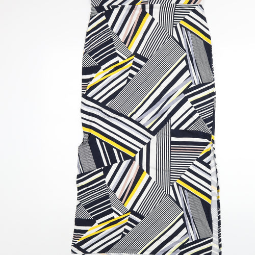 Dorothy Perkins Womens Multicoloured Geometric Viscose Maxi Skirt Size 14