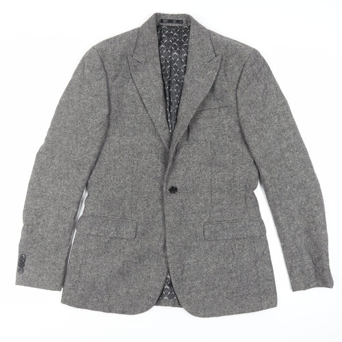 Topman Mens Grey Wool Jacket Blazer Size 38 Regular