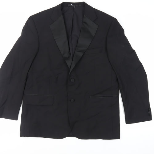 Marks and Spencer Mens Black Polyester Tuxedo Suit Jacket Size 42 Regular