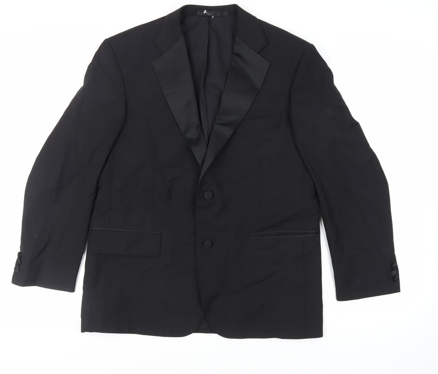 Marks and Spencer Mens Black Polyester Tuxedo Suit Jacket Size 42 Regular