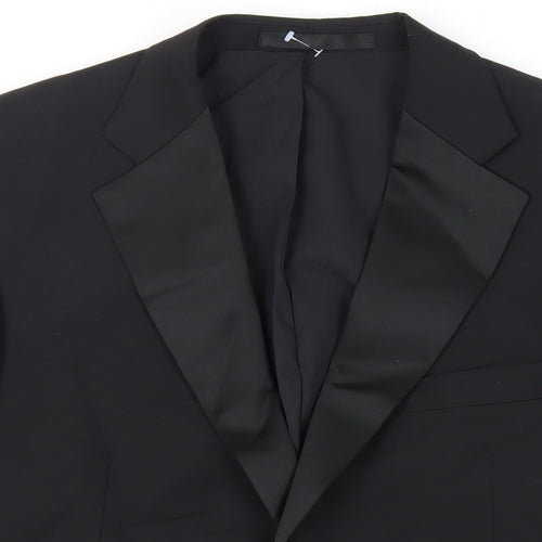 Marks and Spencer Mens Black Polyester Tuxedo Suit Jacket Size 42 Regular