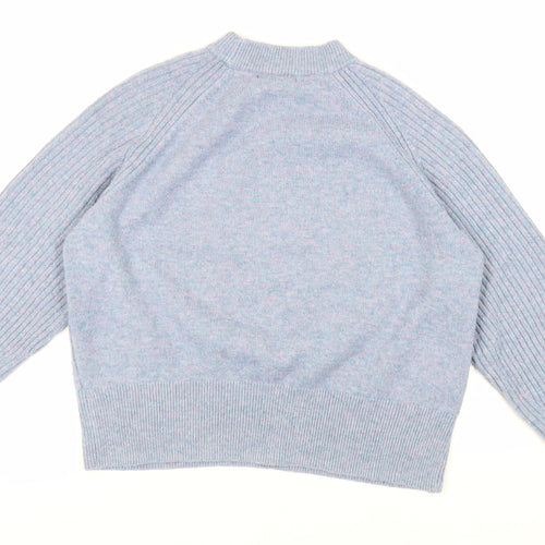 Marks and Spencer Womens Blue Crew Neck Acrylic Pullover Jumper Size L