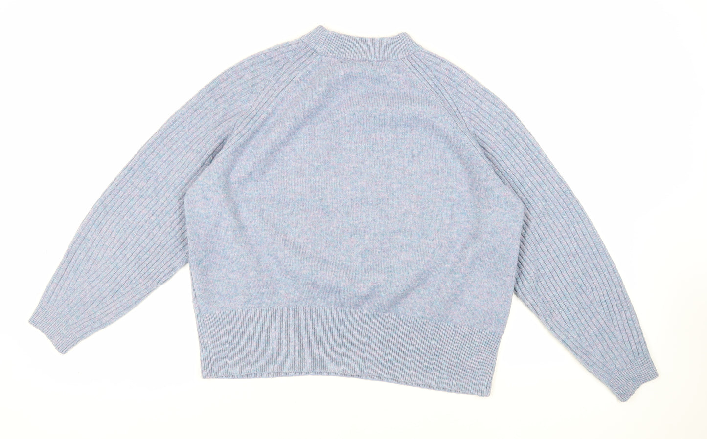 Marks and Spencer Womens Blue Crew Neck Acrylic Pullover Jumper Size L