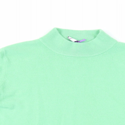 BHS Womens Green High Neck Acrylic Pullover Jumper Size 12