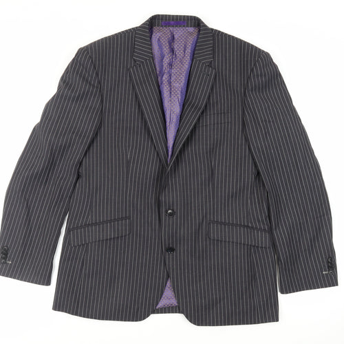 NEXT Mens Grey Striped Wool Jacket Suit Jacket Size 42 Regular