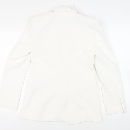 Zara Womens White Jacket Blazer Size S Button