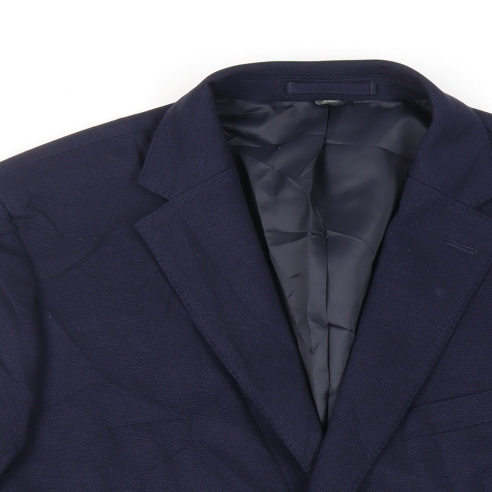 Marks and Spencer Mens Blue Polyamide Jacket Suit Jacket Size 42 Regular