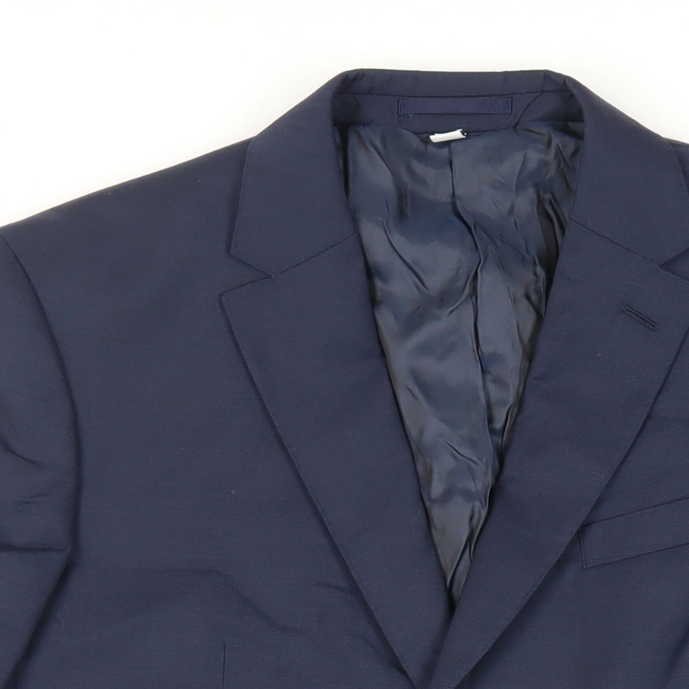 Marks and Spencer Mens Blue Polyester Jacket Suit Jacket Size 42 Regular