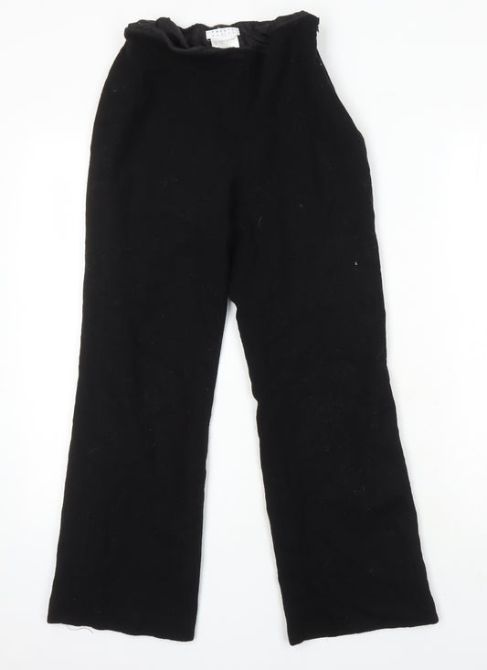 Precis Petite Womens Black Wool Trousers Size 10 L25 in Regular Zip