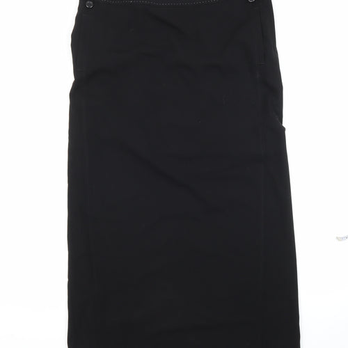 NEXT Womens Black Polyester Straight & Pencil Skirt Size 14 Zip - Split