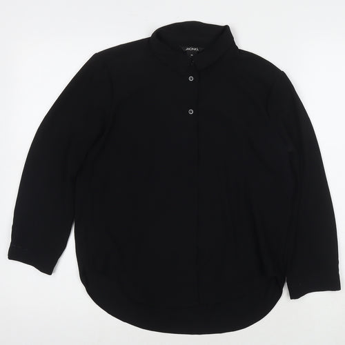 Monki Womens Black Polyester Basic Button-Up Size XS Collared